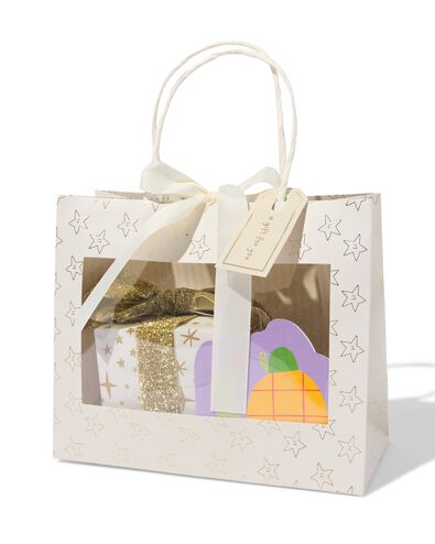 sac cadeau 22 x 26,5 cm avec fen&ecirc;tre &eacute;toiles  - 61102580 - HEMA