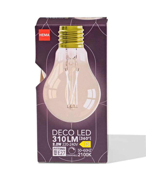 poire led dor&eacute;e E27 4W 310lm dim - 20000065 - HEMA