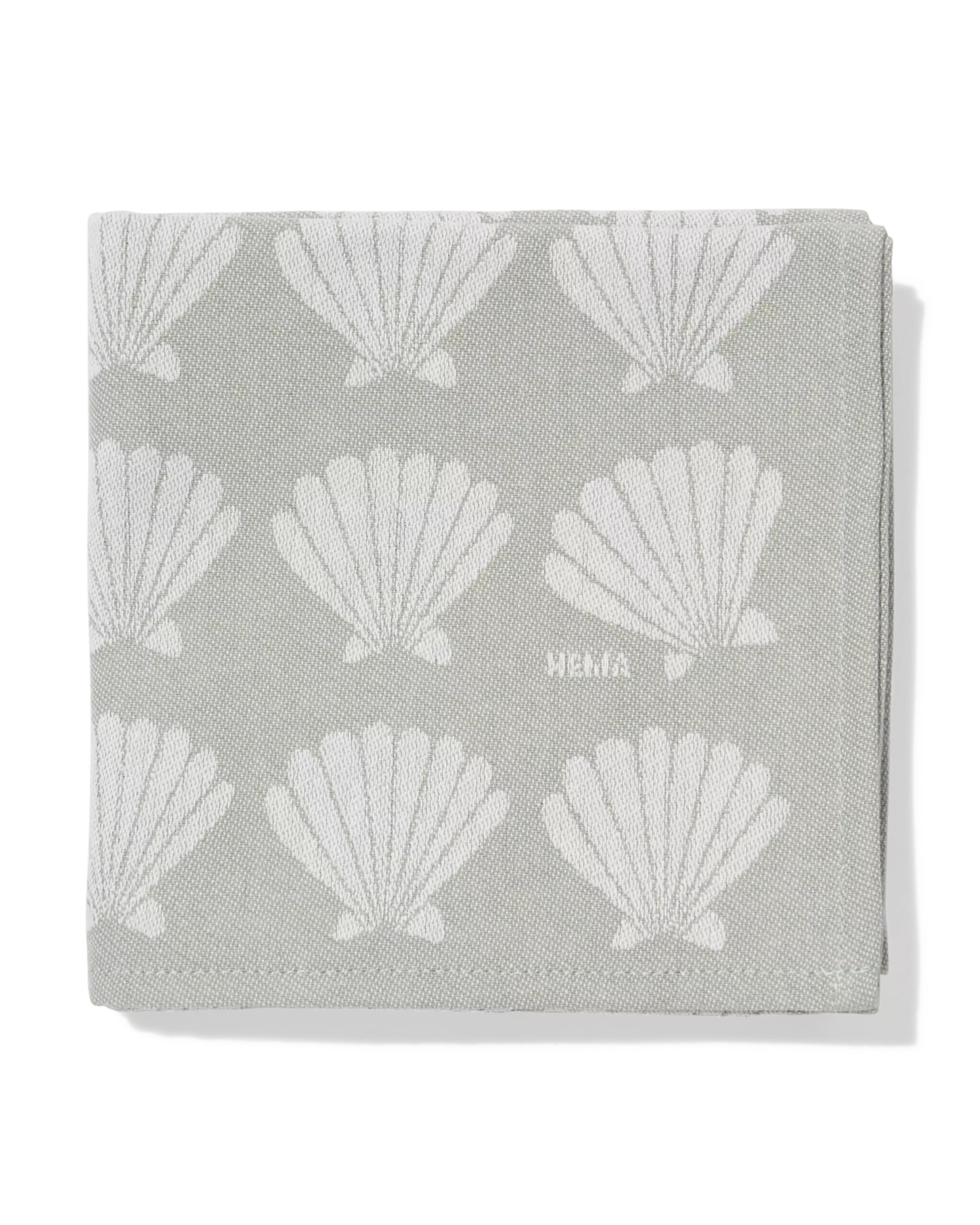 torchon 65 x 65 cm coton coquillage