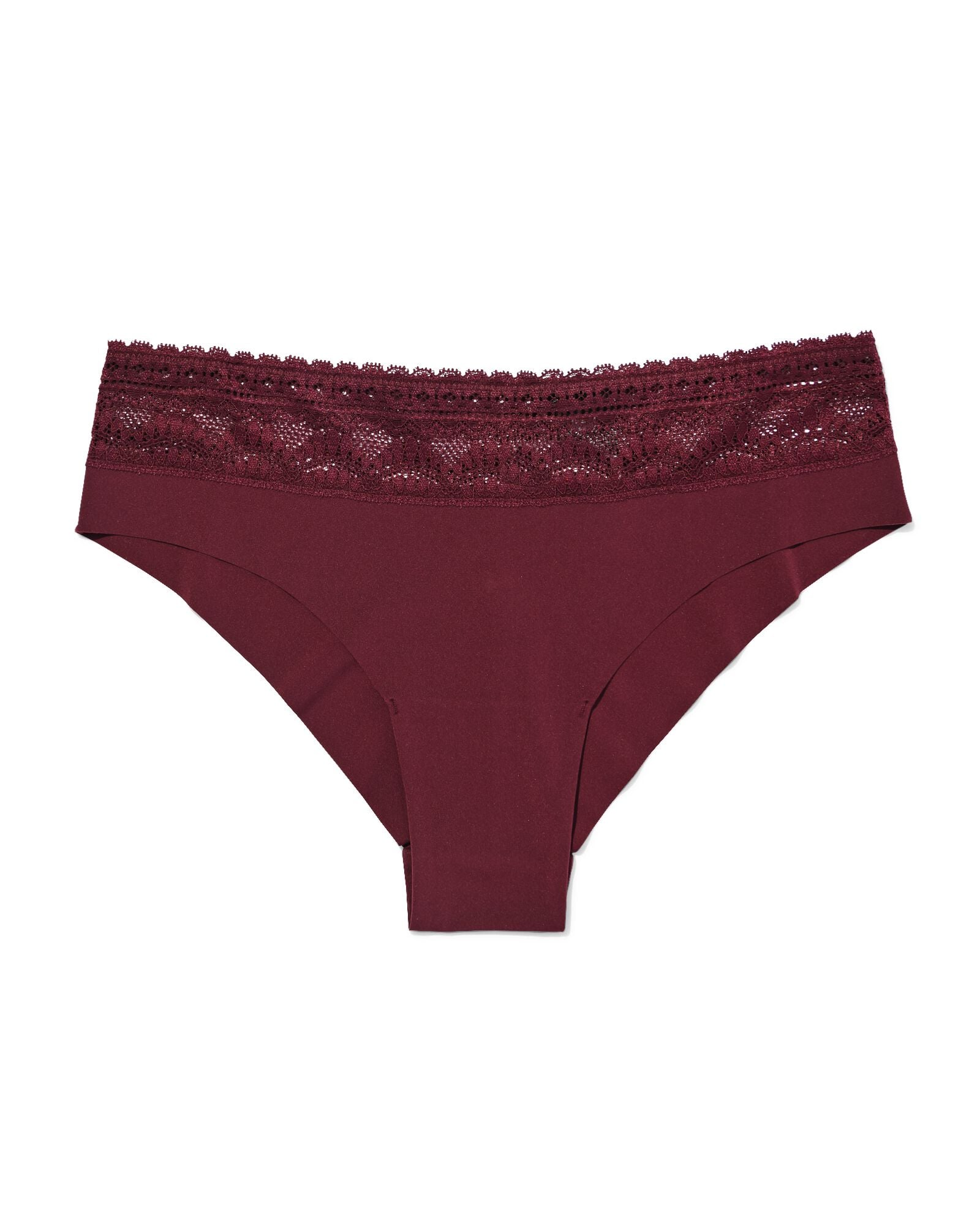 slip br&eacute;silien femme microfibre avec ceinture en dentelle rouge fonc&eacute; rouge fonc&eacute; - 19608736DARKRED - HEMA