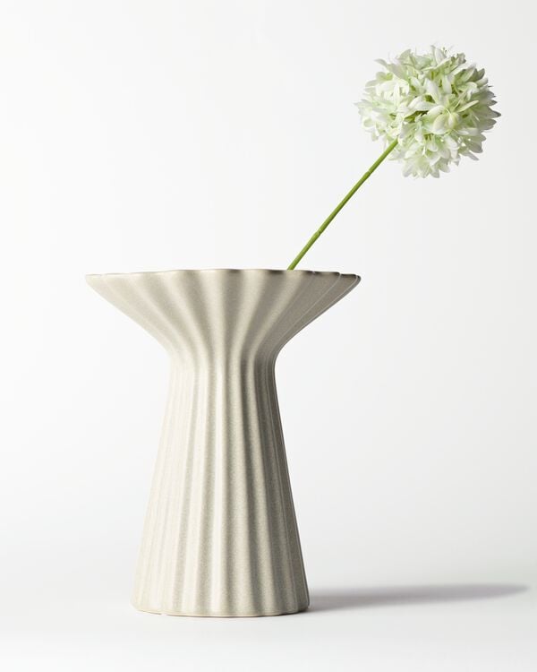 vase ⌀24,5x30cm Zwier c&eacute;ramique mouchet&eacute; blanc - 13326282 - HEMA