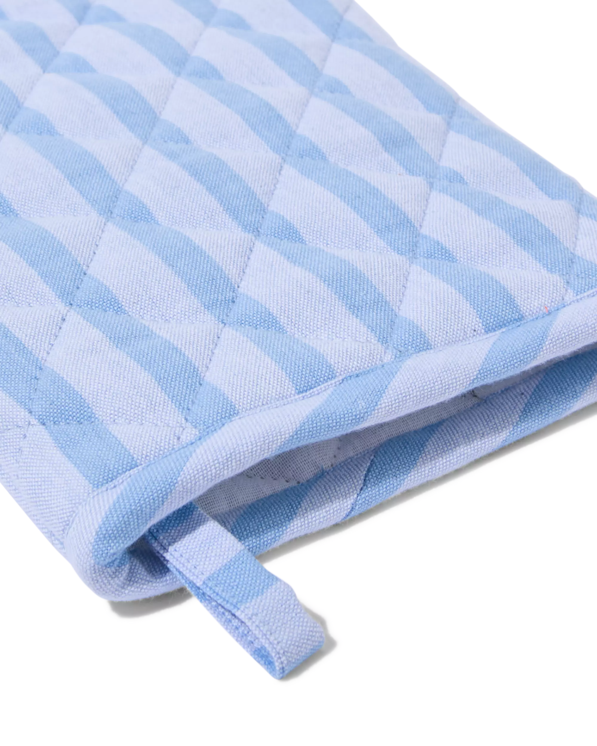 gant de cuisine coton rayé bleu