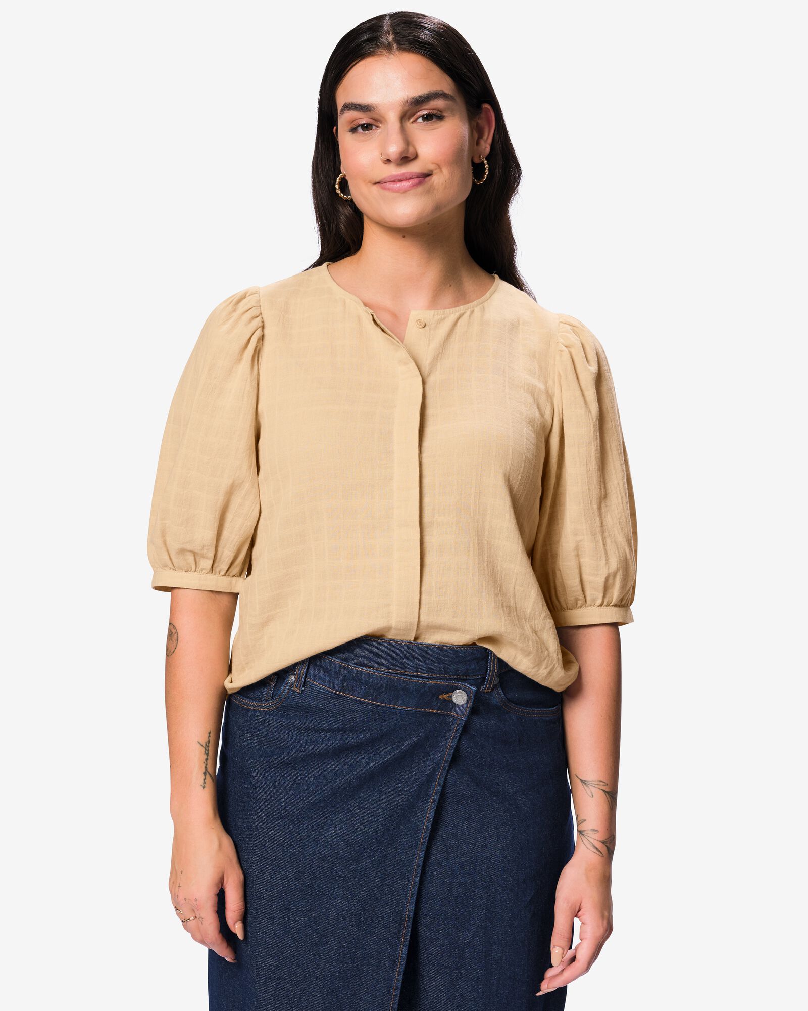 Damenbluse Billy  beige beige - 36213350BEIGE - HEMA