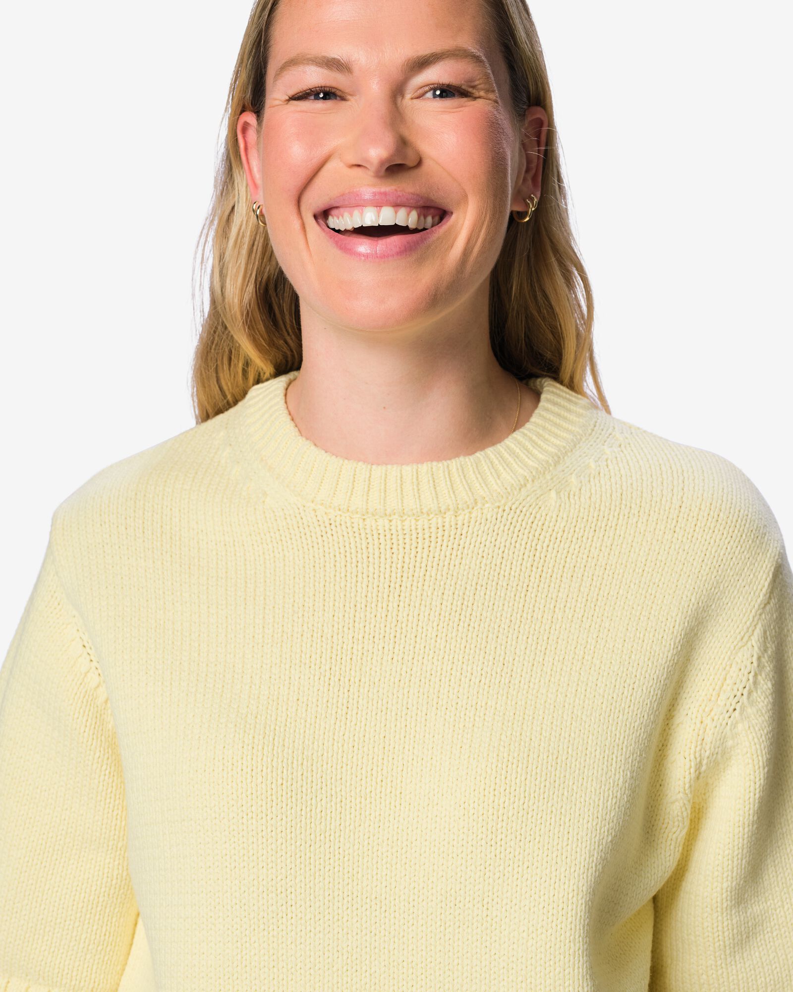 damestrui Nadine fijngebreid geel geel - 36213060YELLOW - HEMA