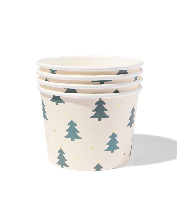 bols 10 x 8,5 x 7,5 cm papier sapin de No&euml;l- lot de 4 - 25600719 - HEMA