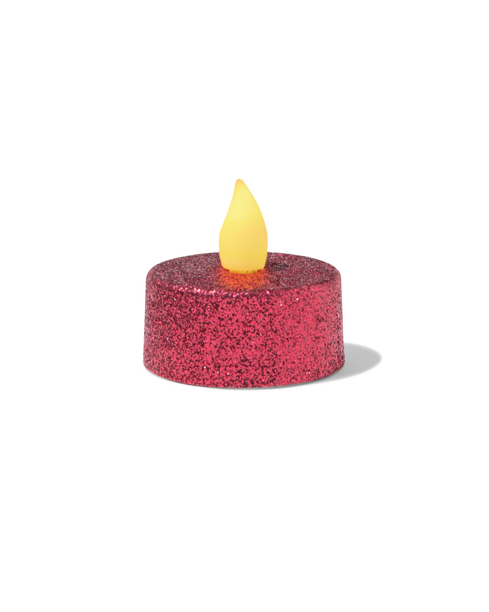 LED-Teelichter, ⌀ 3,8 &times; 3,6 cm, Rot mit Glitzer &ndash; 2 St&uuml;ck - 25500177 - HEMA