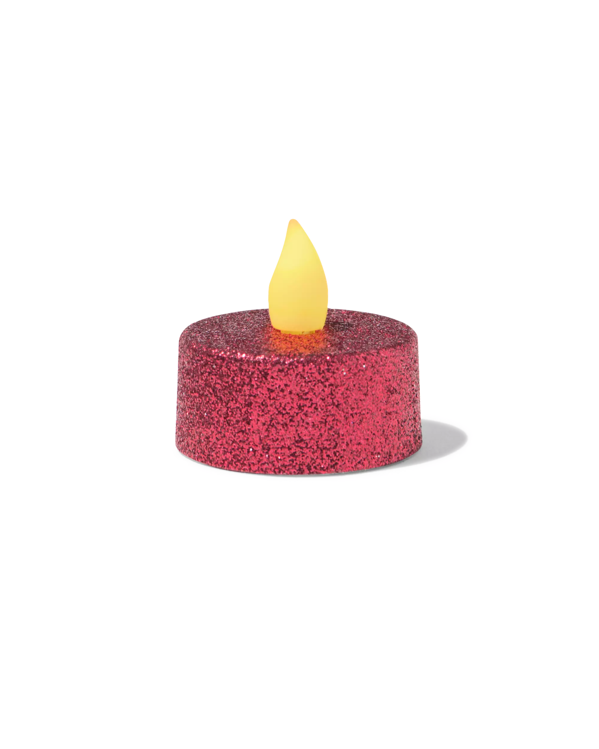 bougies chauffe-plat led ⌀3,8 x 3,6 cm pailletées rouges - lot de 2