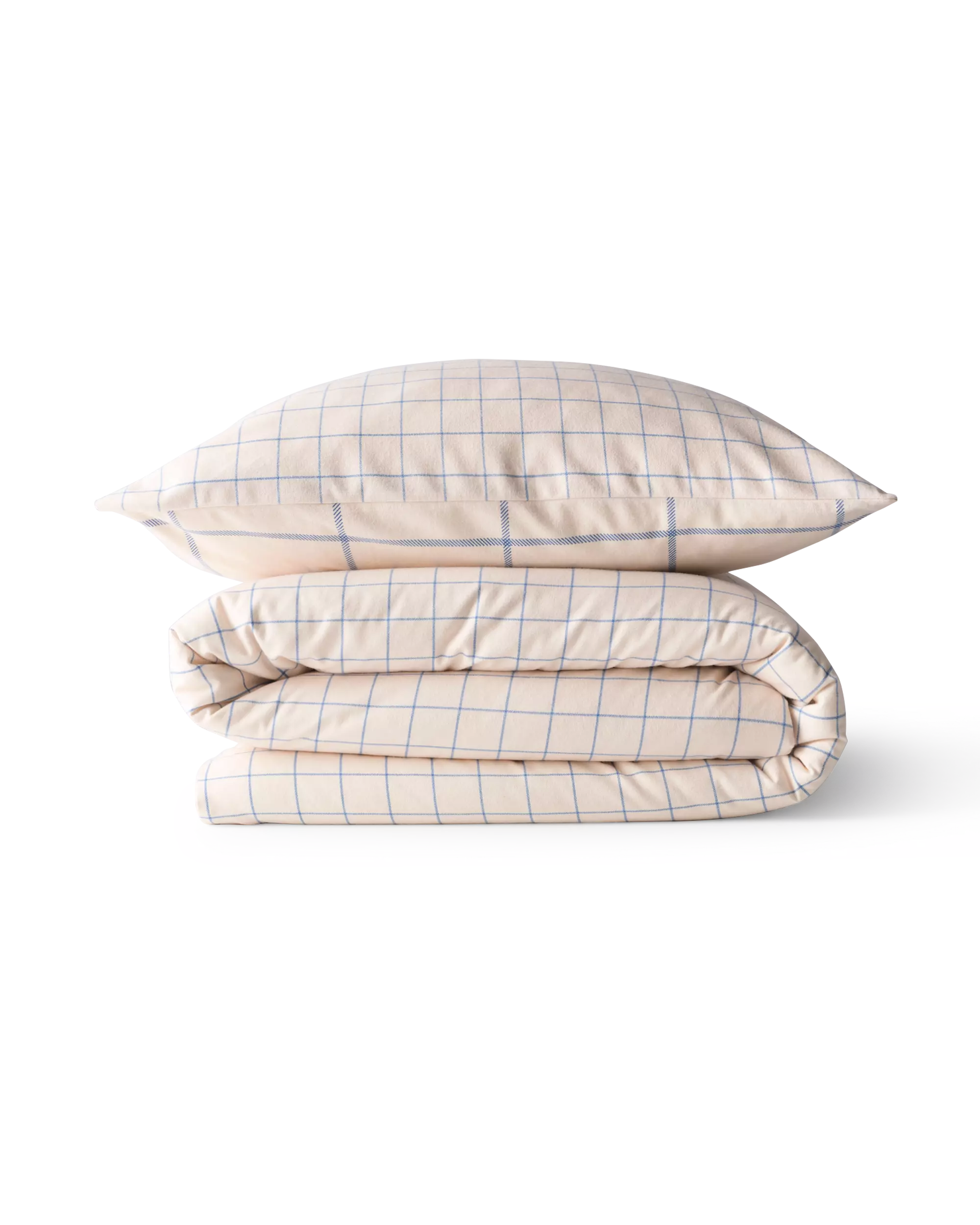 Bettbezug 140 × 200/220 cm, Flanell, kariert, blau