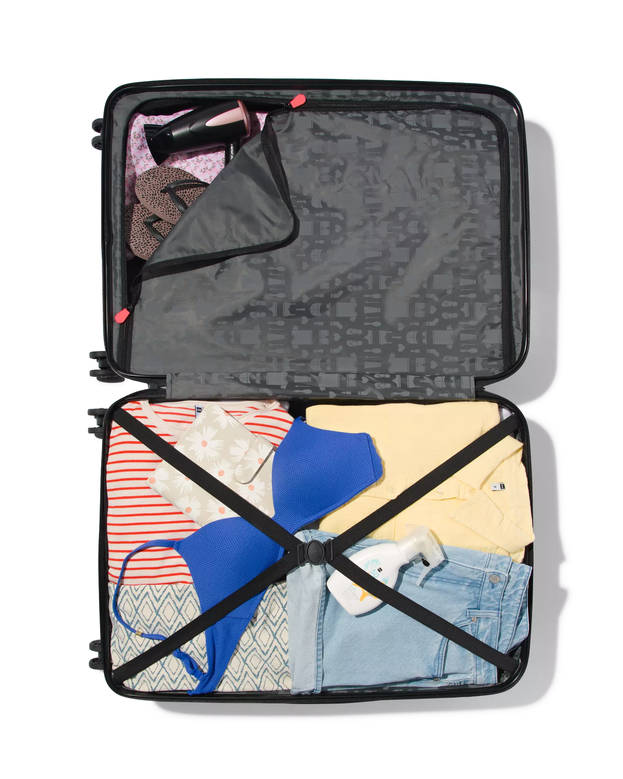 koffer ABS 51x28x76 zwart