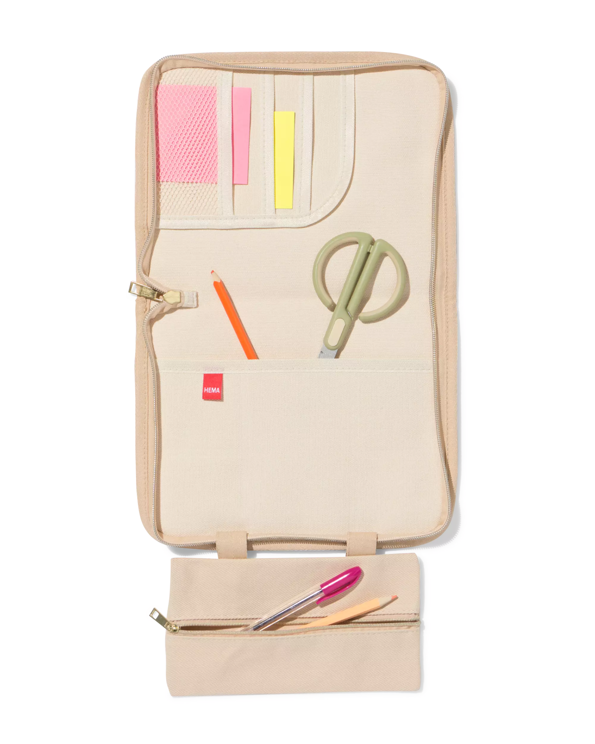 étui 25 x 19 x 3 cm organiseur beige