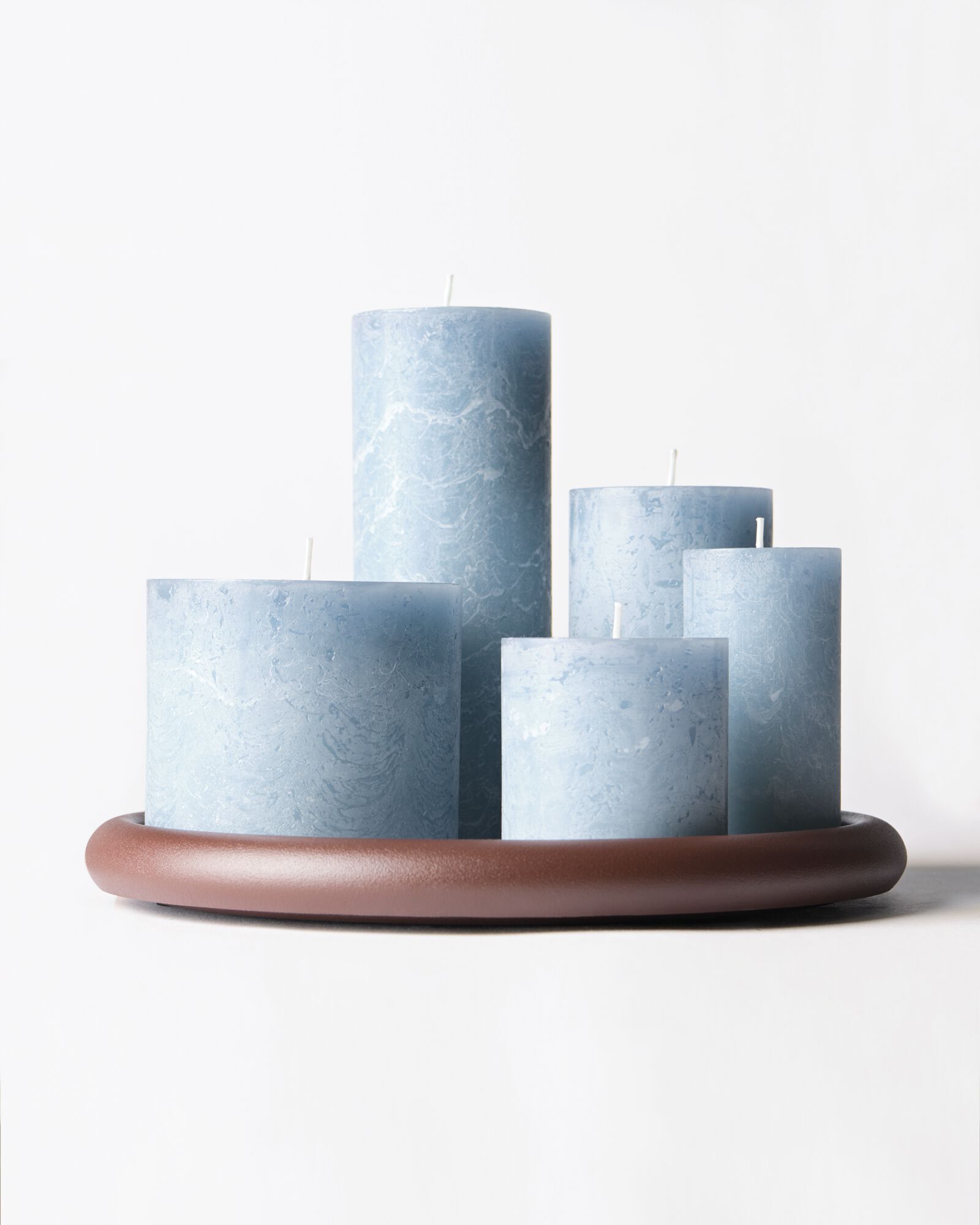 bougie rustique &Oslash;7x8 cm bleu clair bleu clair 7 x 8 - 13502912 - HEMA