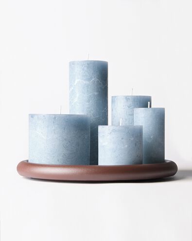 bougie rustique &Oslash;7x8 cm bleu clair bleu clair 7 x 8 - 13502912 - HEMA