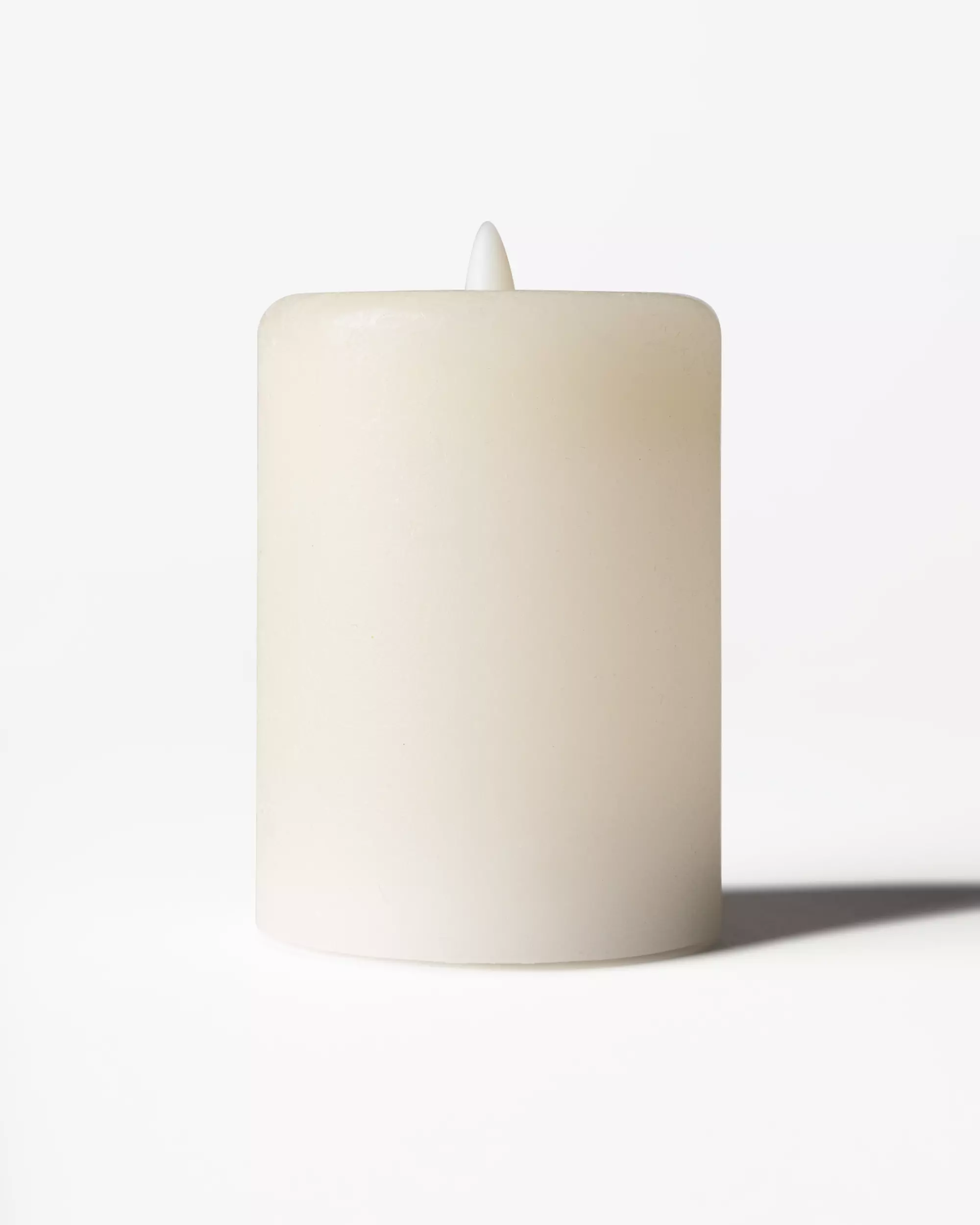 bougie cylindrique led ⌀7,5 x 10 cm rustique ivoire
