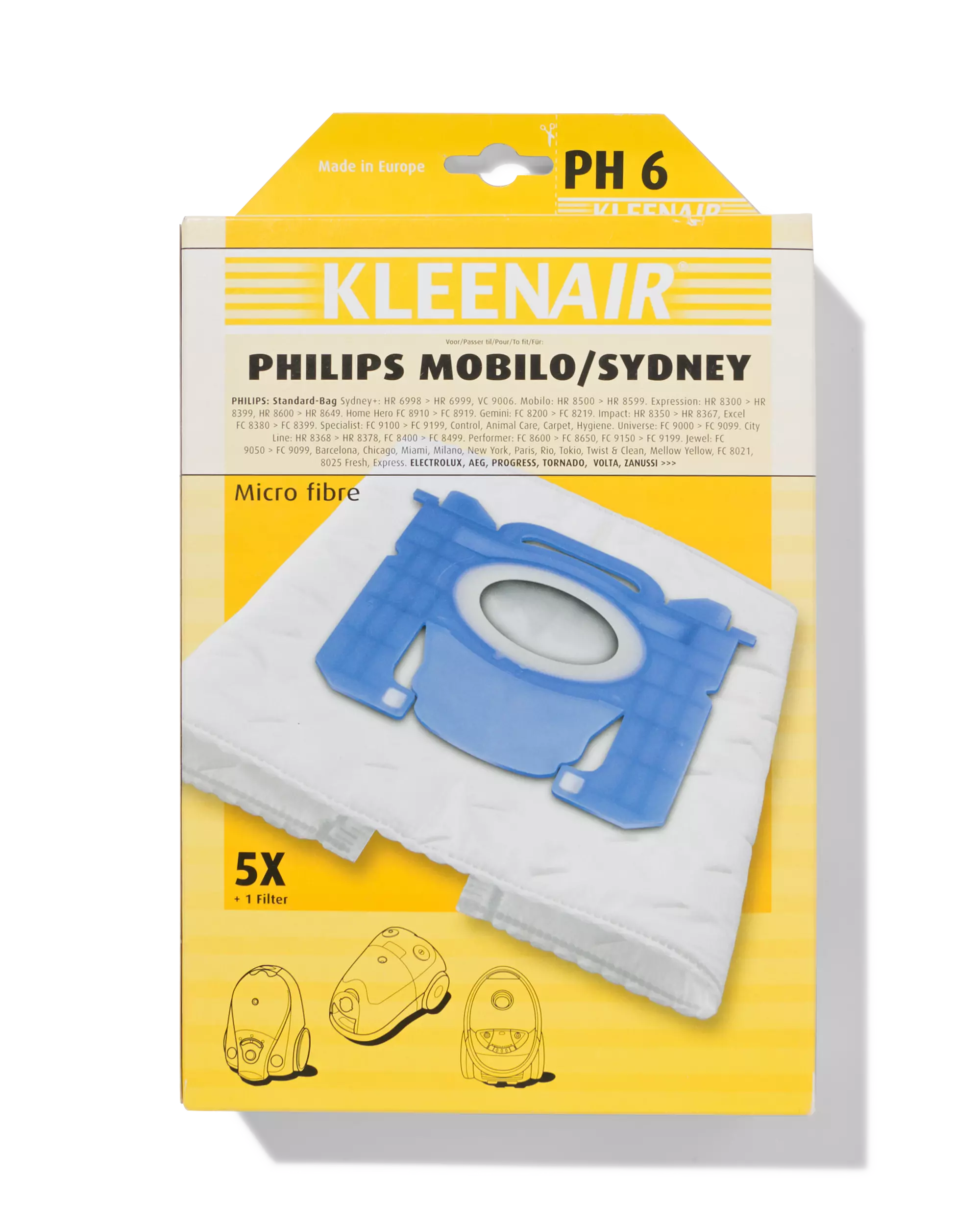sacs aspirateur pour Philips Mobilo/Sydney