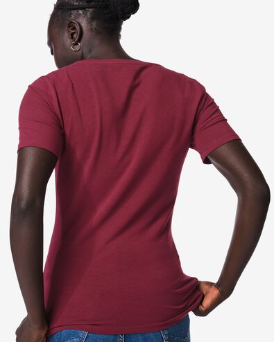 t-shirt femme jersey essentials bordeaux bordeaux - 36305960BURGUNDYRED - HEMA