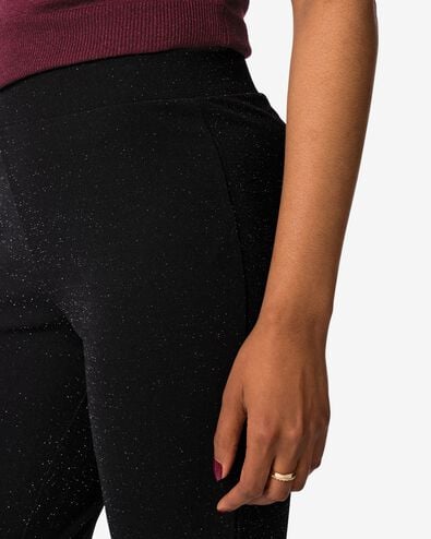 damesbroek flared glitter zwart zwart - 36212580BLACK - HEMA