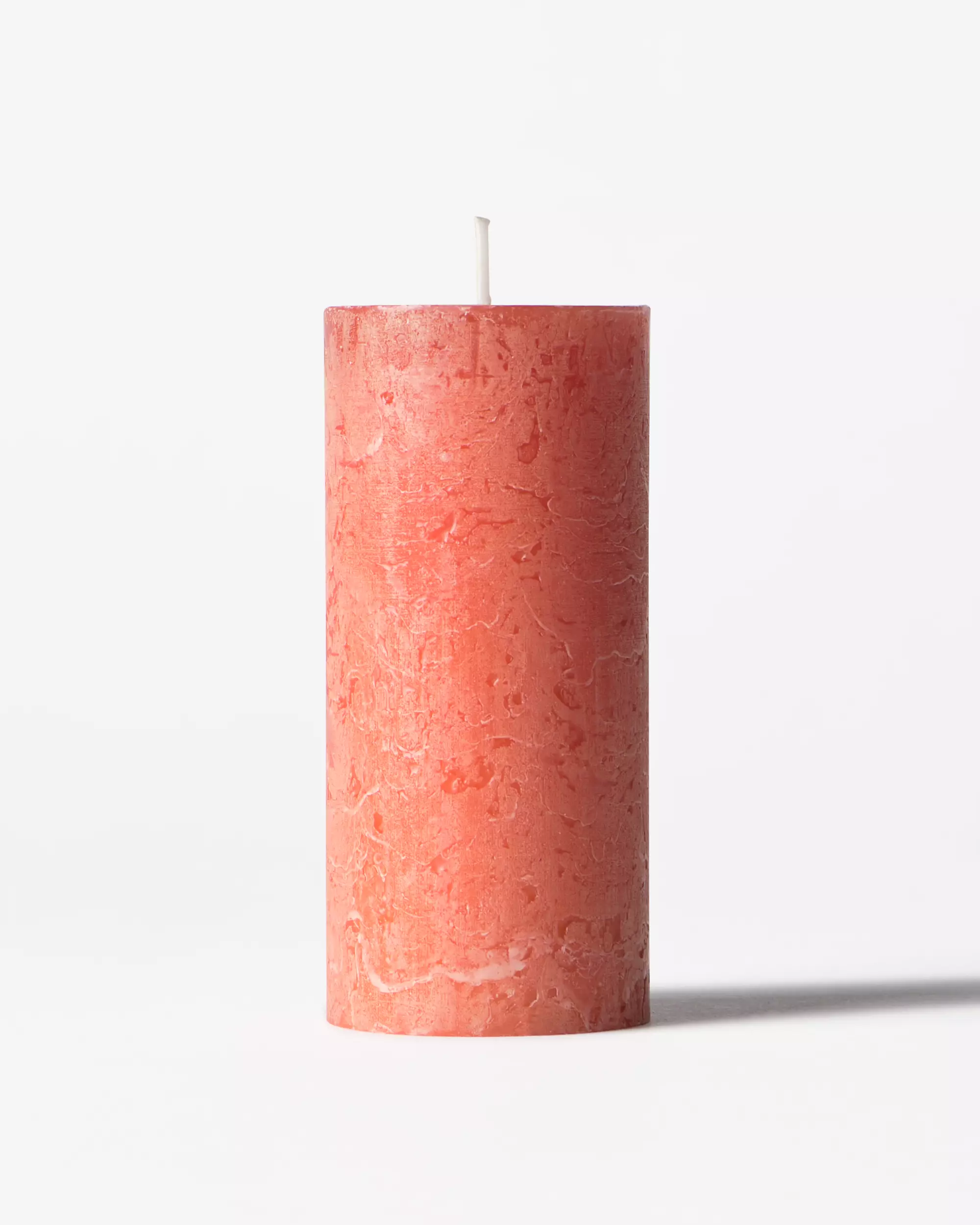 bougie brute ⌀5x11 cm rustique orange foncé