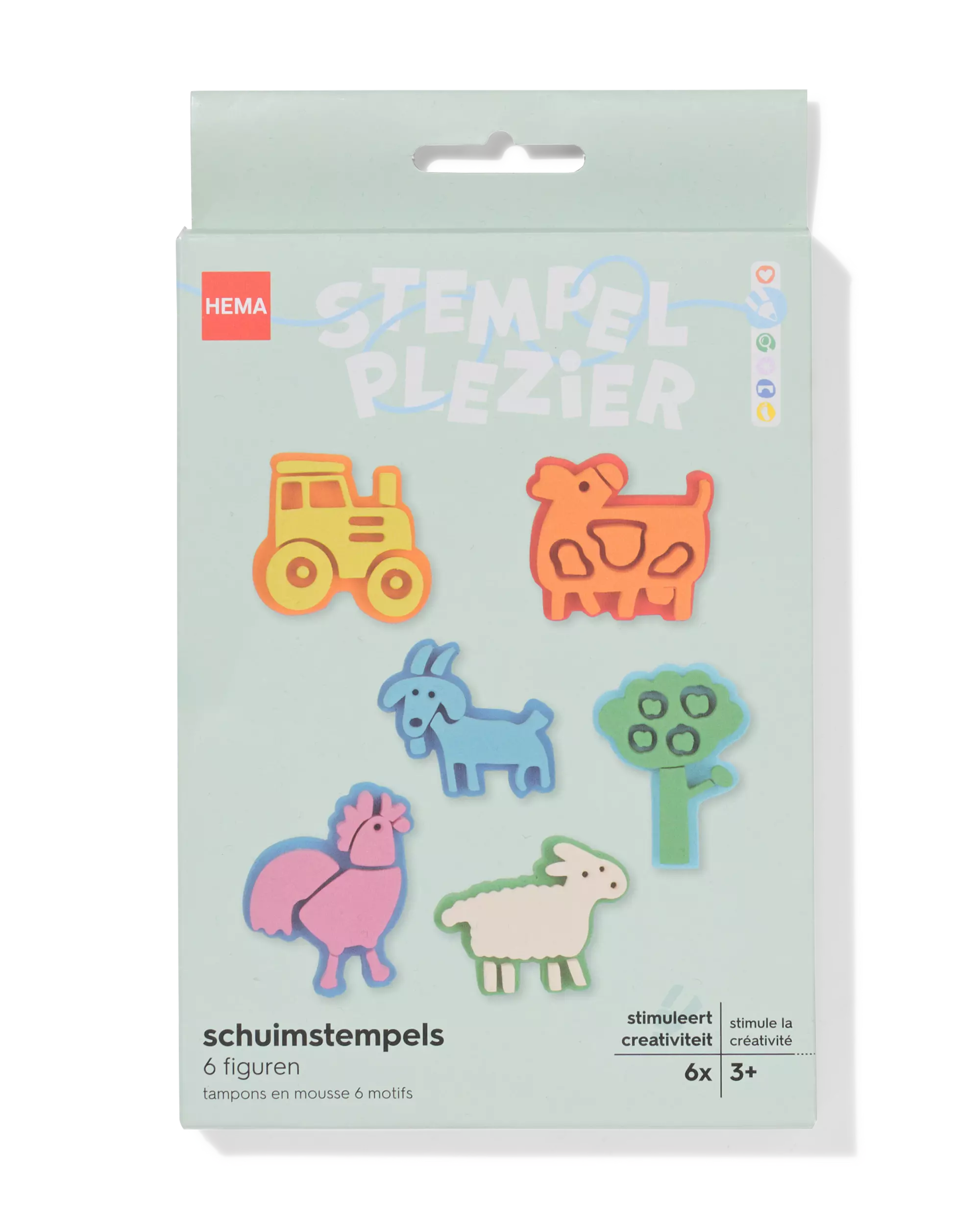lot de tampons personnages de la ferme - 6 pièces