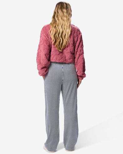 pantalon de pyjama femme velours ray&eacute; bleu fonc&eacute; bleu fonc&eacute; - 23401972DARKBLUE - HEMA