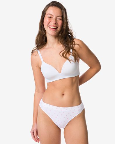 damesslip naadloos rib bloemen wit wit - 19603015WHITE - HEMA