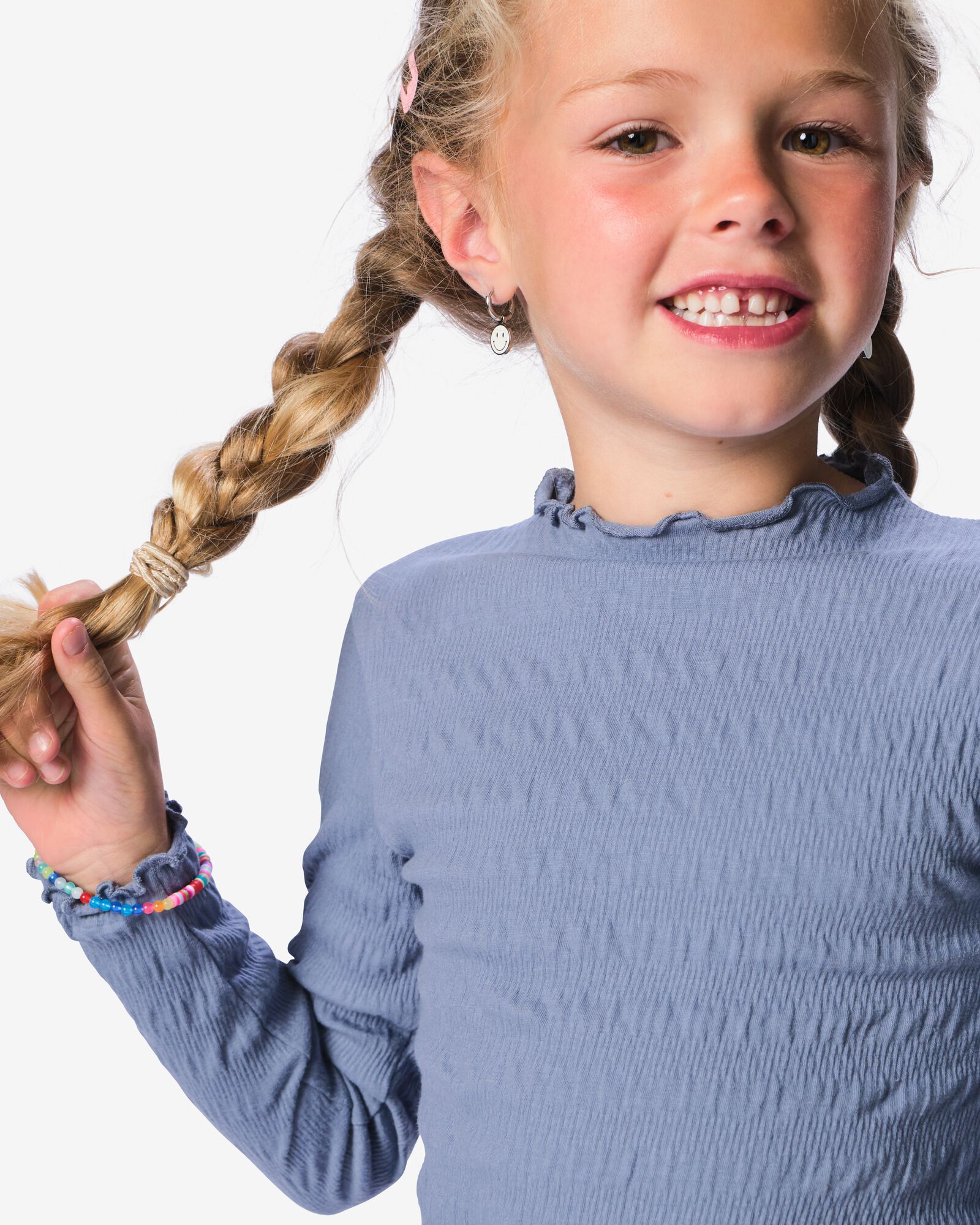 t-shirt enfant volants bleu bleu - 30873948BLUE - HEMA