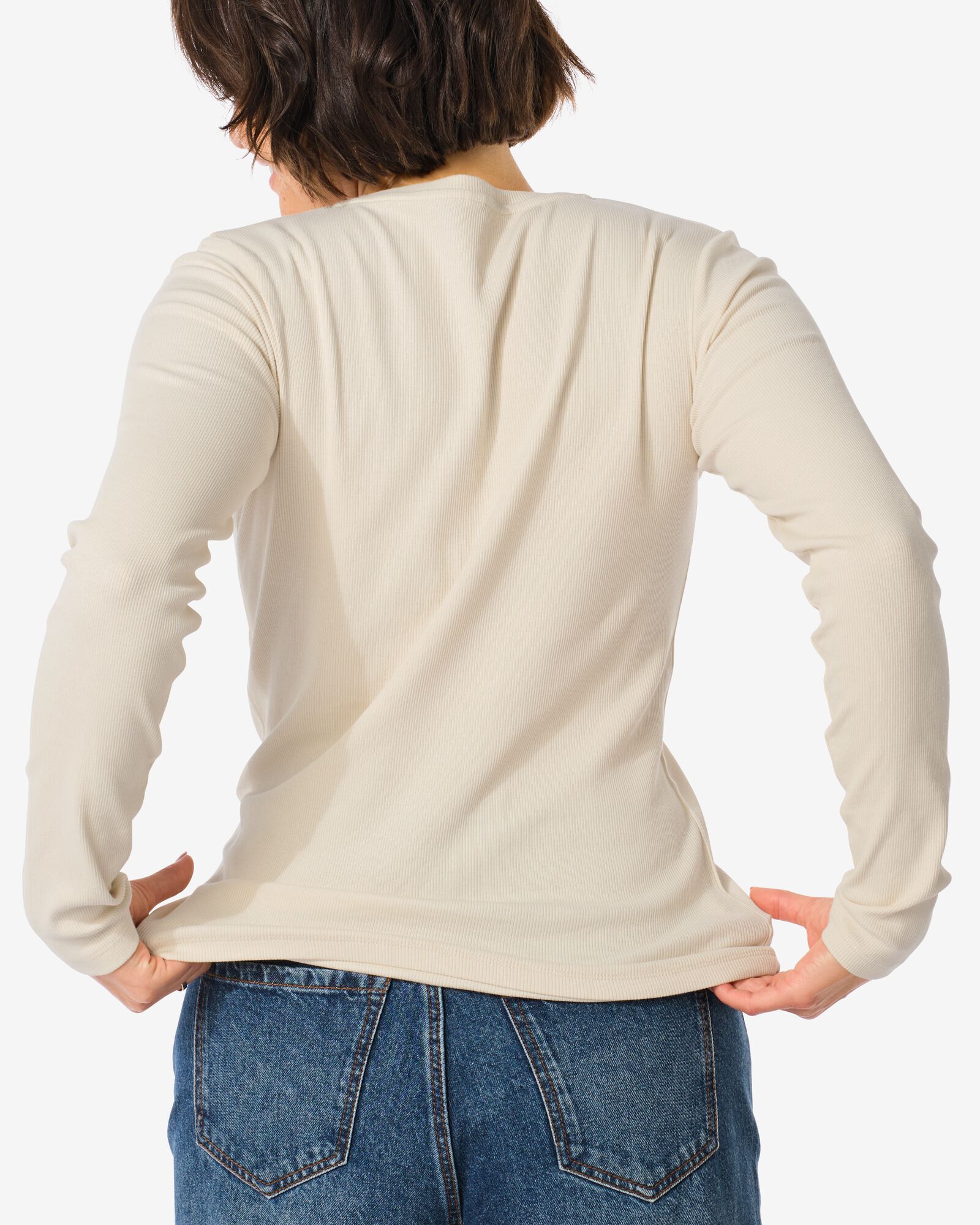 top femme Clara c&ocirc;tel&eacute; blanc cass&eacute; - 36364770OFFWHITE - HEMA