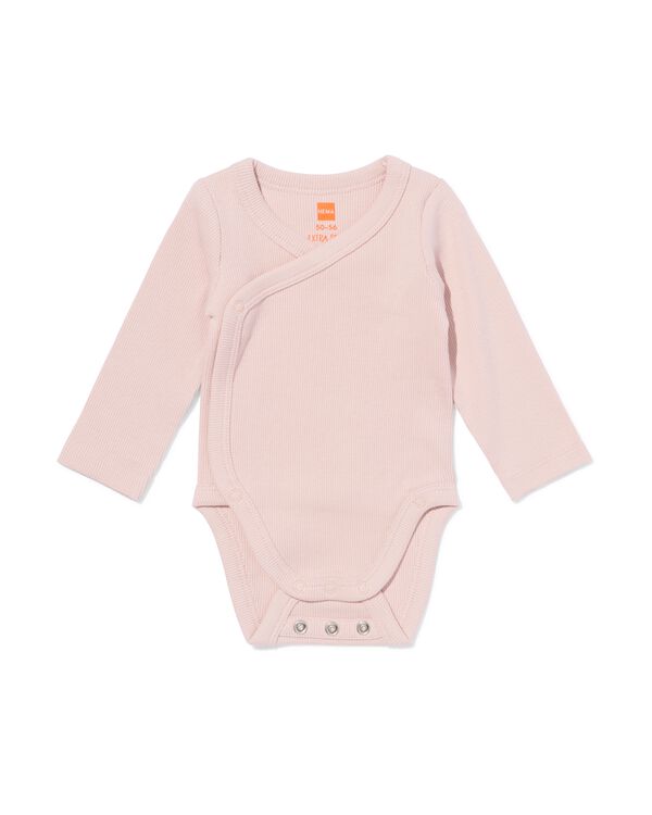 baby meegroei body rib  roze roze - 33457820PINK - HEMA