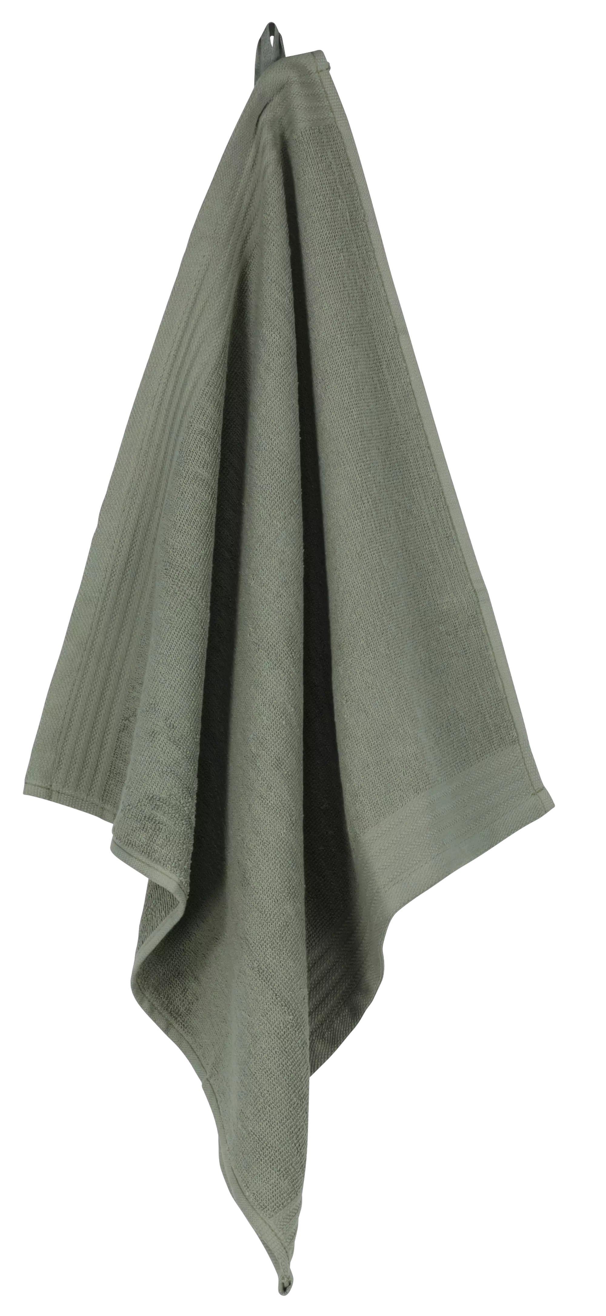 essuie-mains 50x50 coton gris-vert