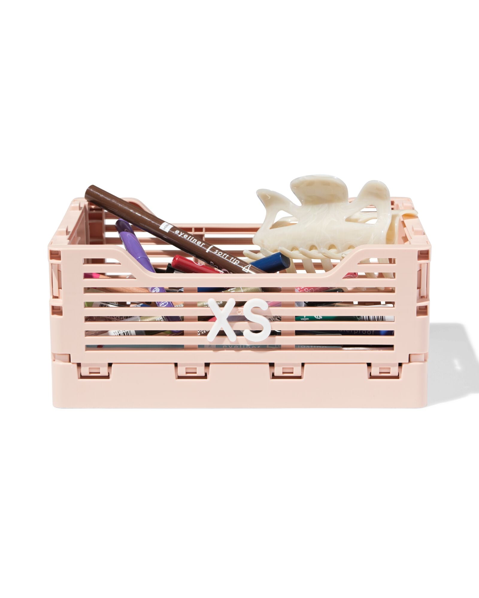 caisse pliante lettres recycl&eacute;e XS rose p&acirc;le rose p&acirc;le XS  13 x 18 x 8 - 39821197 - HEMA