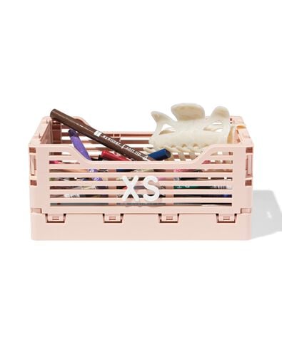 caisse pliante lettres recycl&eacute;e XS rose p&acirc;le rose p&acirc;le XS  13 x 18 x 8 - 39821197 - HEMA