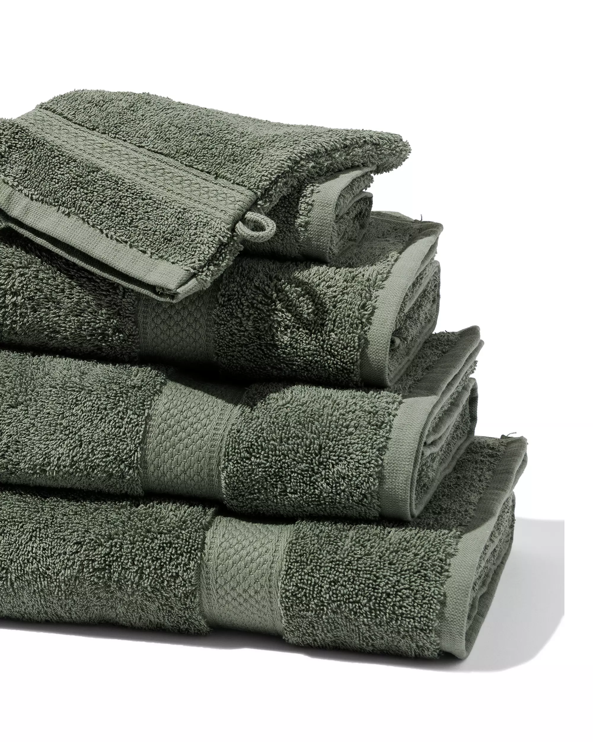 washandje zware kwaliteit - legergroen
