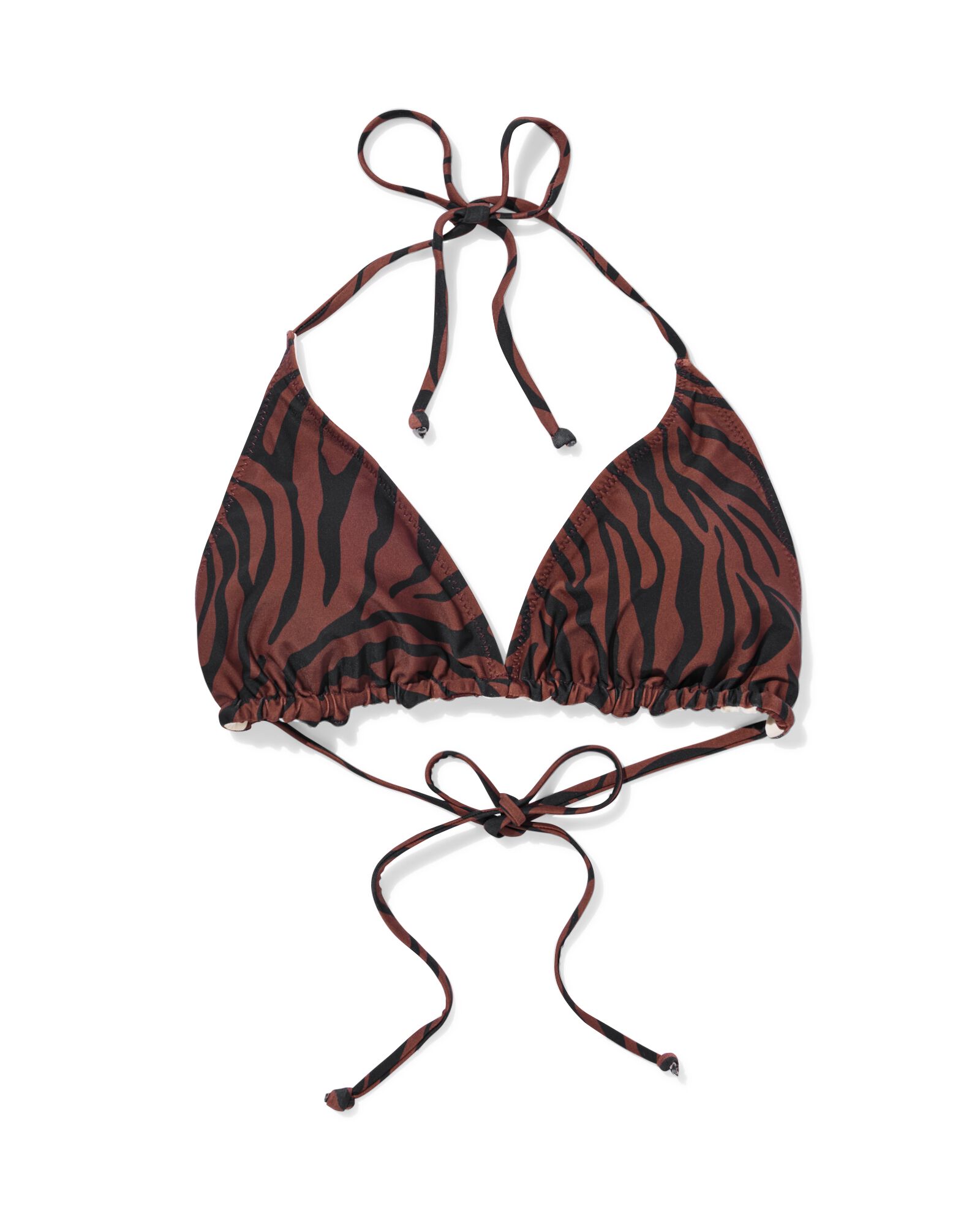 haut de bikini femme r&eacute;versible Juul triangle blocs z&egrave;bre chocolat - 22360490CHOCOLATEBROWN - HEMA