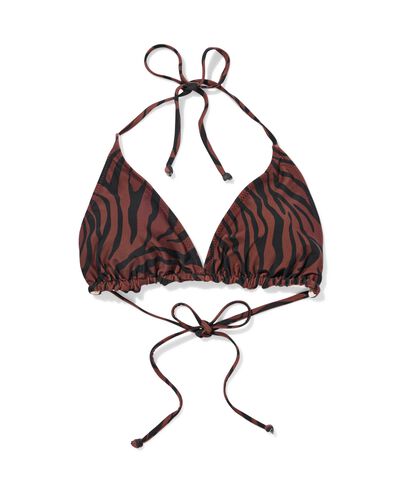 haut de bikini femme r&eacute;versible Juul triangle blocs z&egrave;bre chocolat - 22360490CHOCOLATEBROWN - HEMA