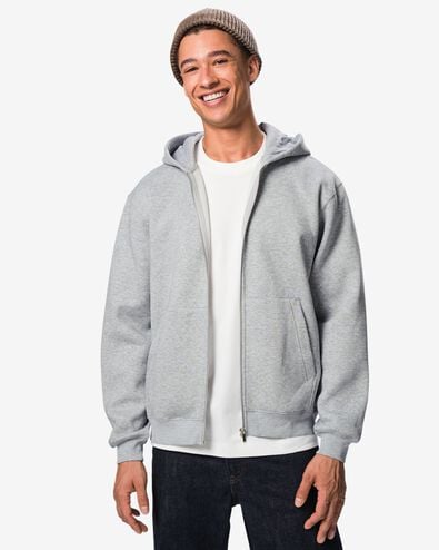 herenvest sweatstof lichtgrijs lichtgrijs - 2101020LIGHTGREY - HEMA