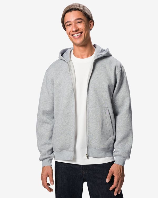 gilet homme tissu molletonn&eacute; gris clair gris clair - 2101020LIGHTGREY - HEMA