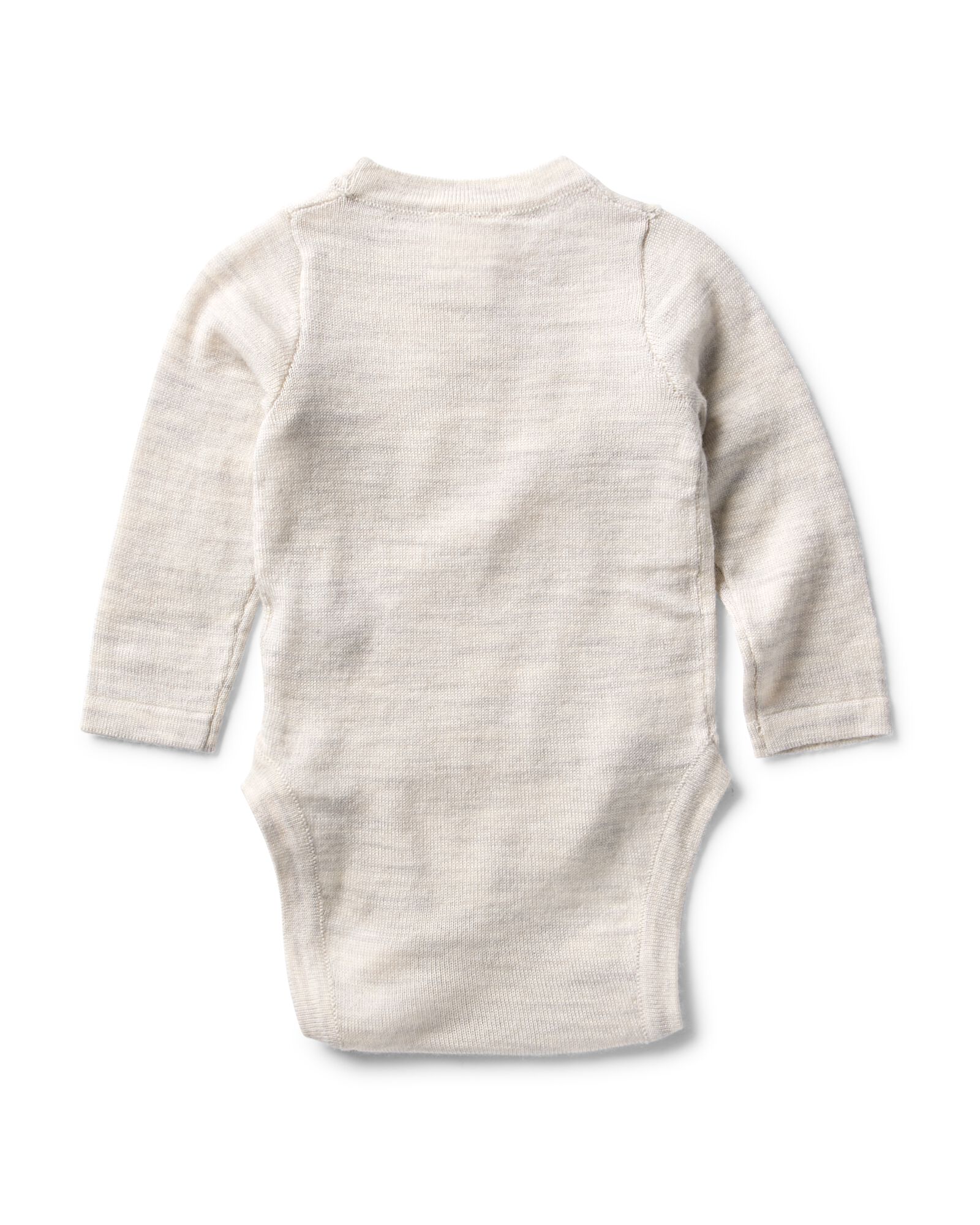 newborn meegroei overslag body merinowol ecru ecru - 33462520ECRU - HEMA