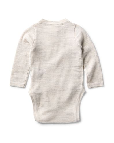 newborn meegroei overslag body merinowol ecru ecru - 33462520ECRU - HEMA