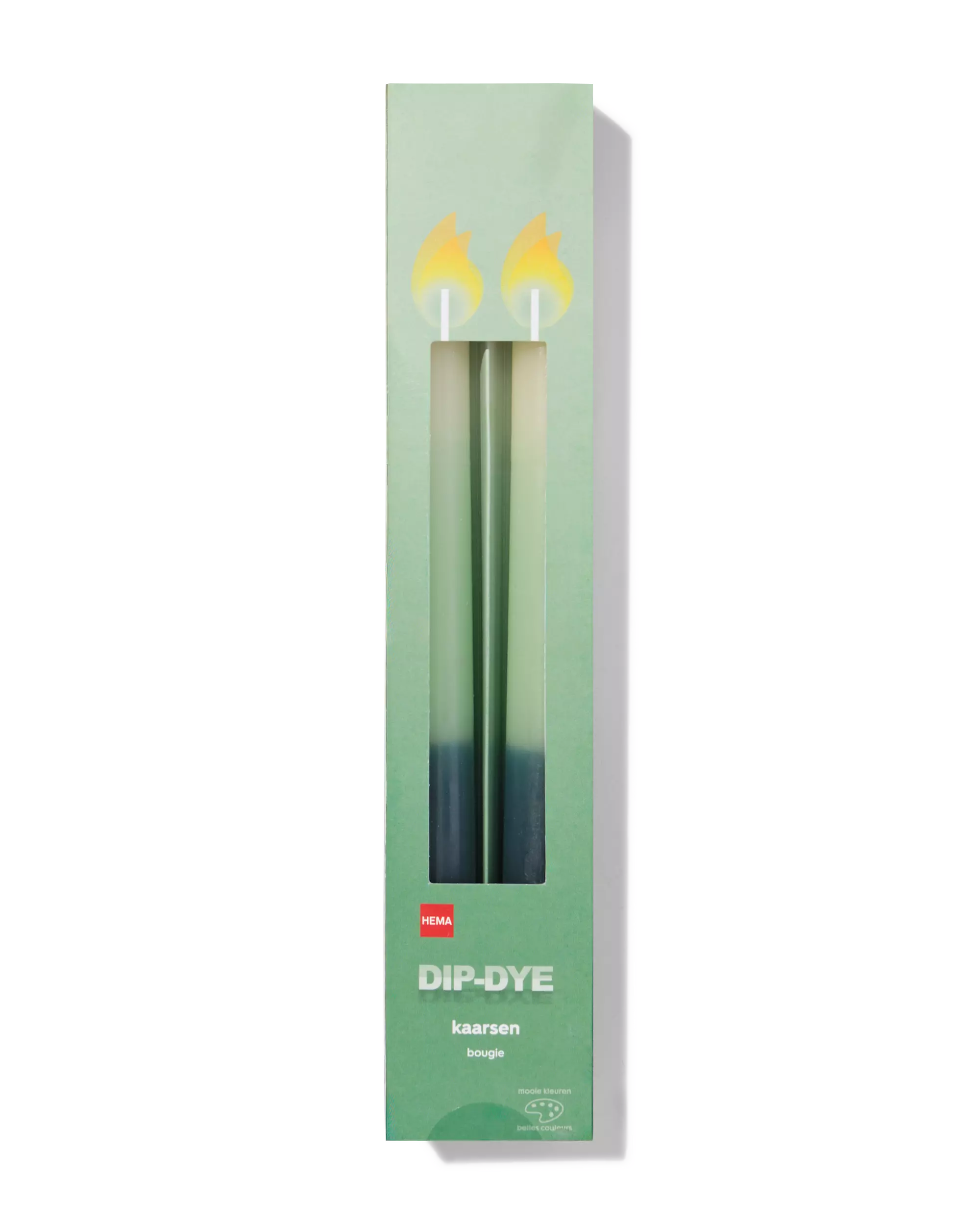 petites bougies longues dip-dye - 2 pièces