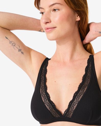 bralette en dentelle sans armature noir noir - 21900191BLACK - HEMA