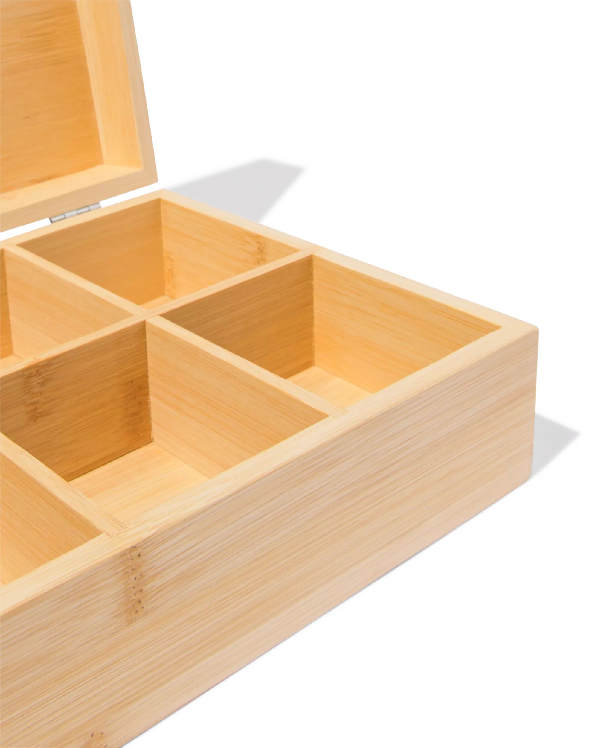 Teedose 31,5 × 18,5 × 9 cm, Bambus, 8 Fächer, braun