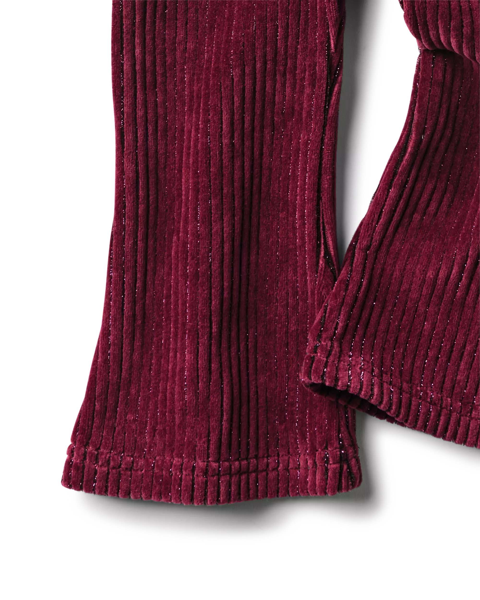 babylegging flared fit velours rib lurex
