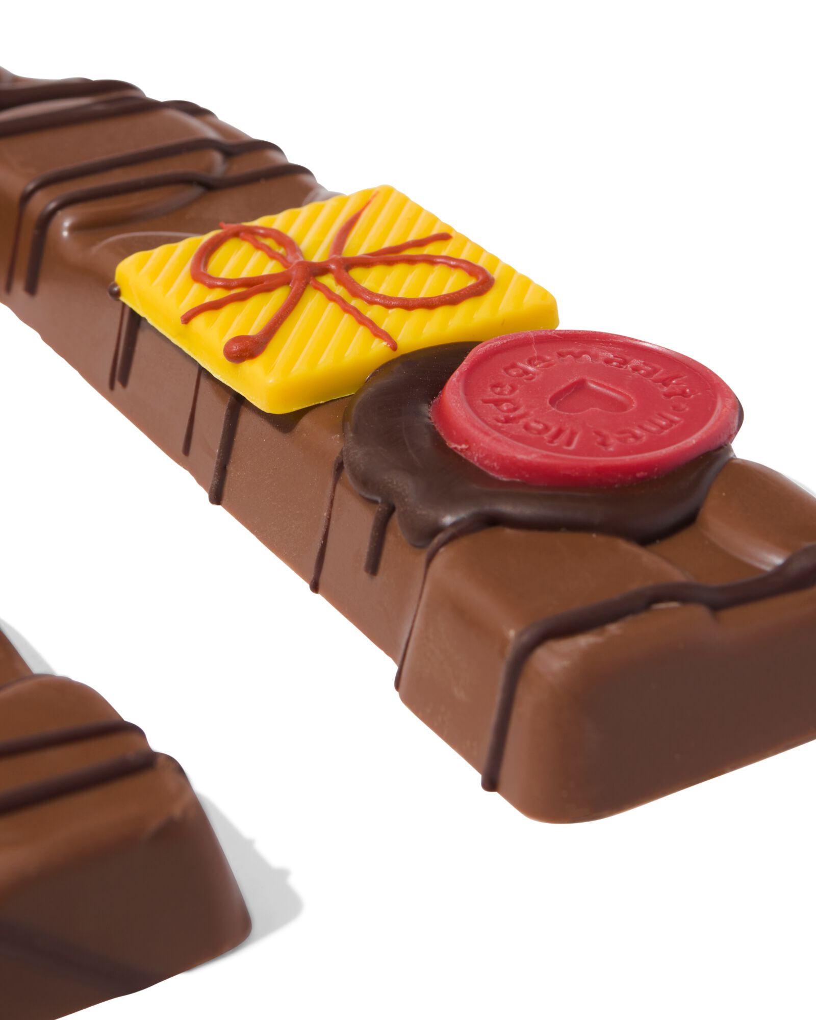 Lettre en chocolat d&eacute;cor&eacute;e &agrave; la main lait U 180g U lait - 24427421 - HEMA
