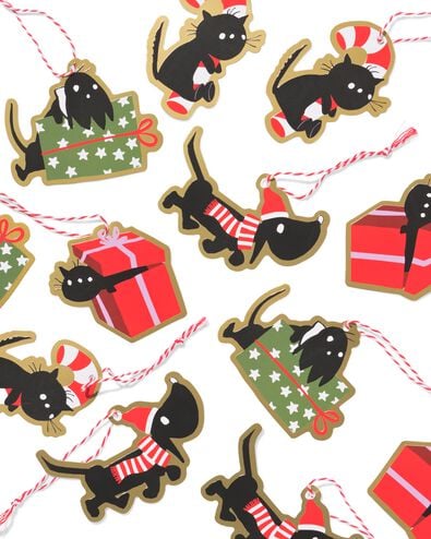 &eacute;tiquettes cadeaux Takkie et Siepie papier- 12 pi&egrave;ces - 25301004 - HEMA