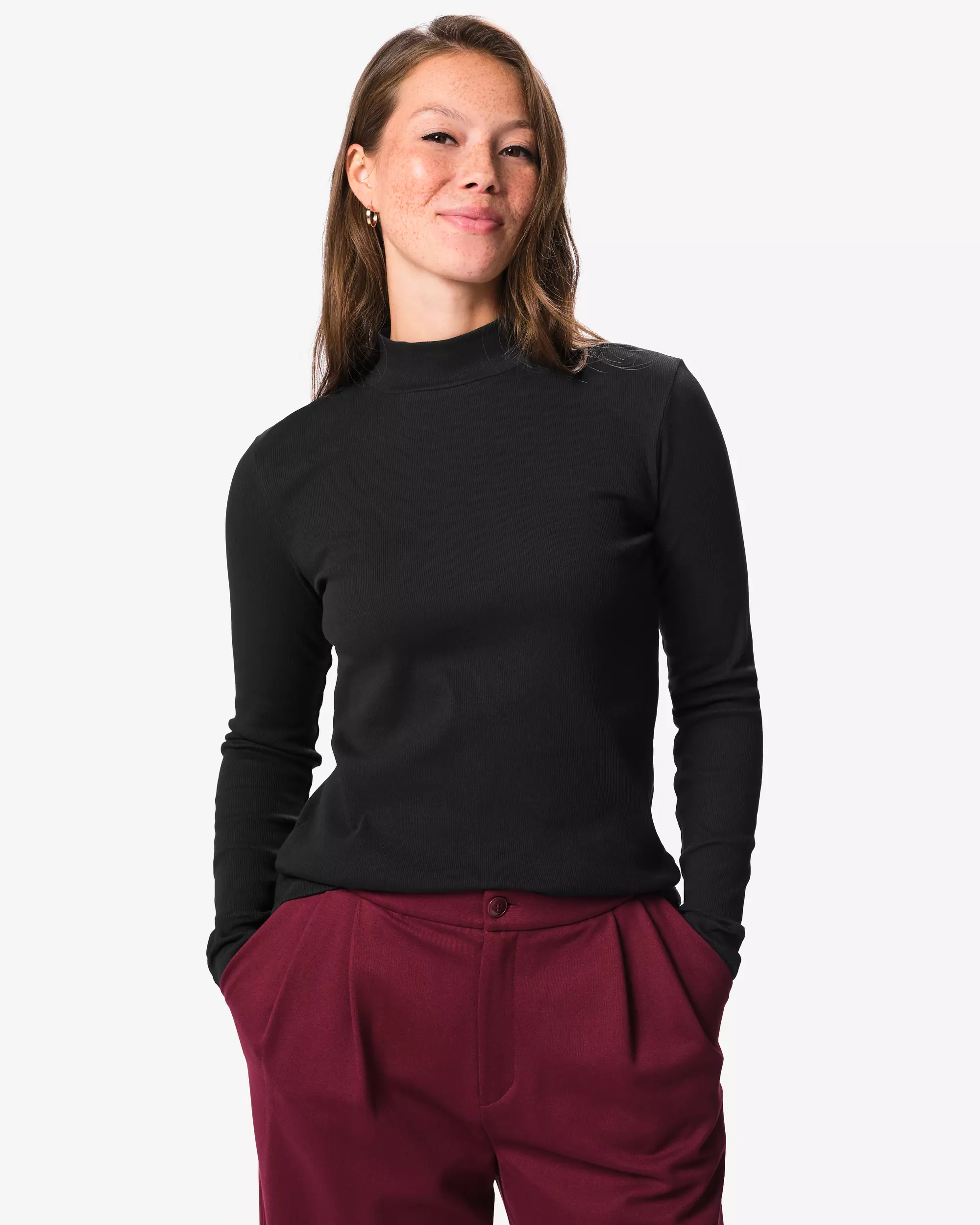 Damen-T-Shirt, gerippt, Baumwolle