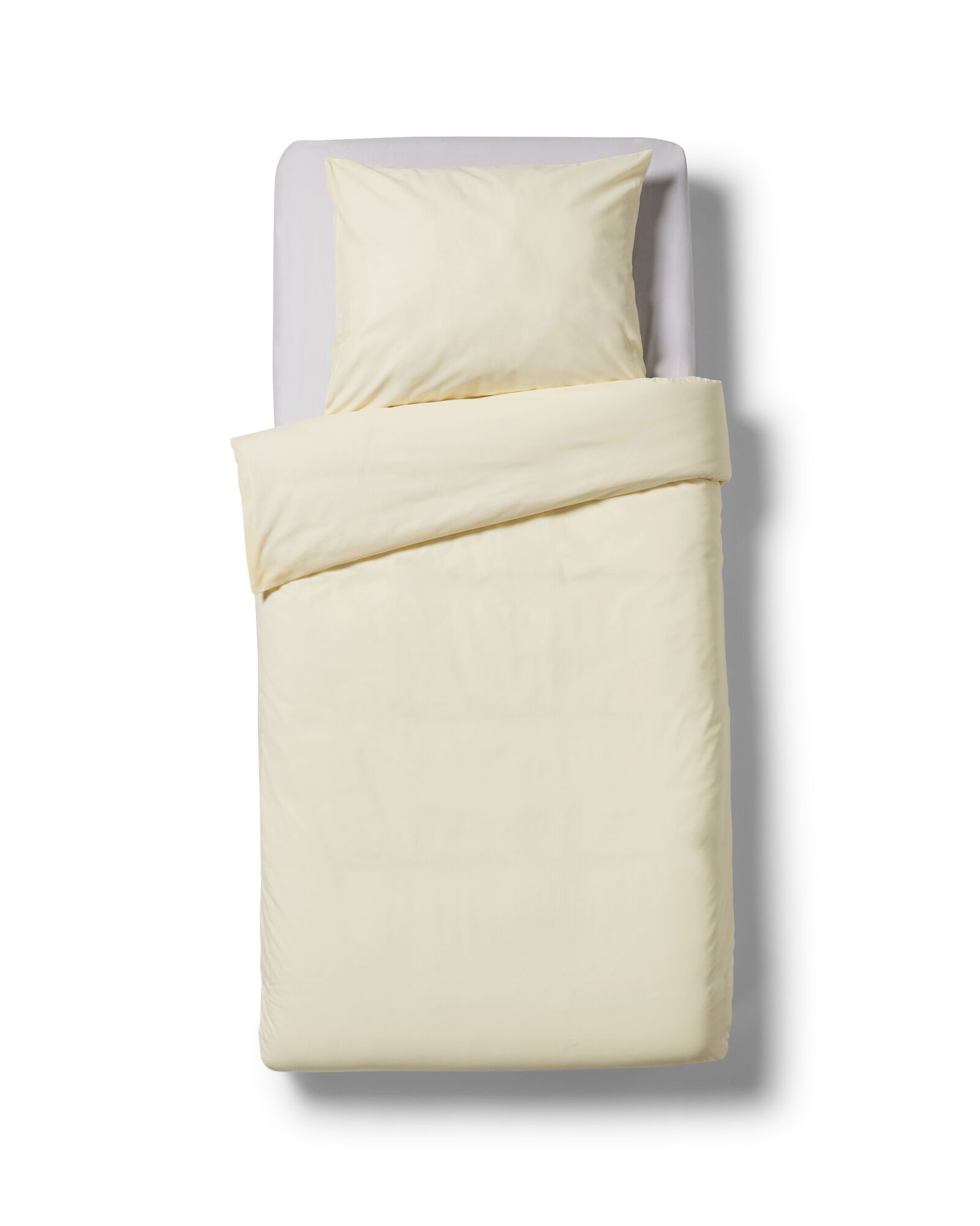 dekbedovertrek 140x200/220cm zacht katoen pastelgeel - 5720400 - HEMA