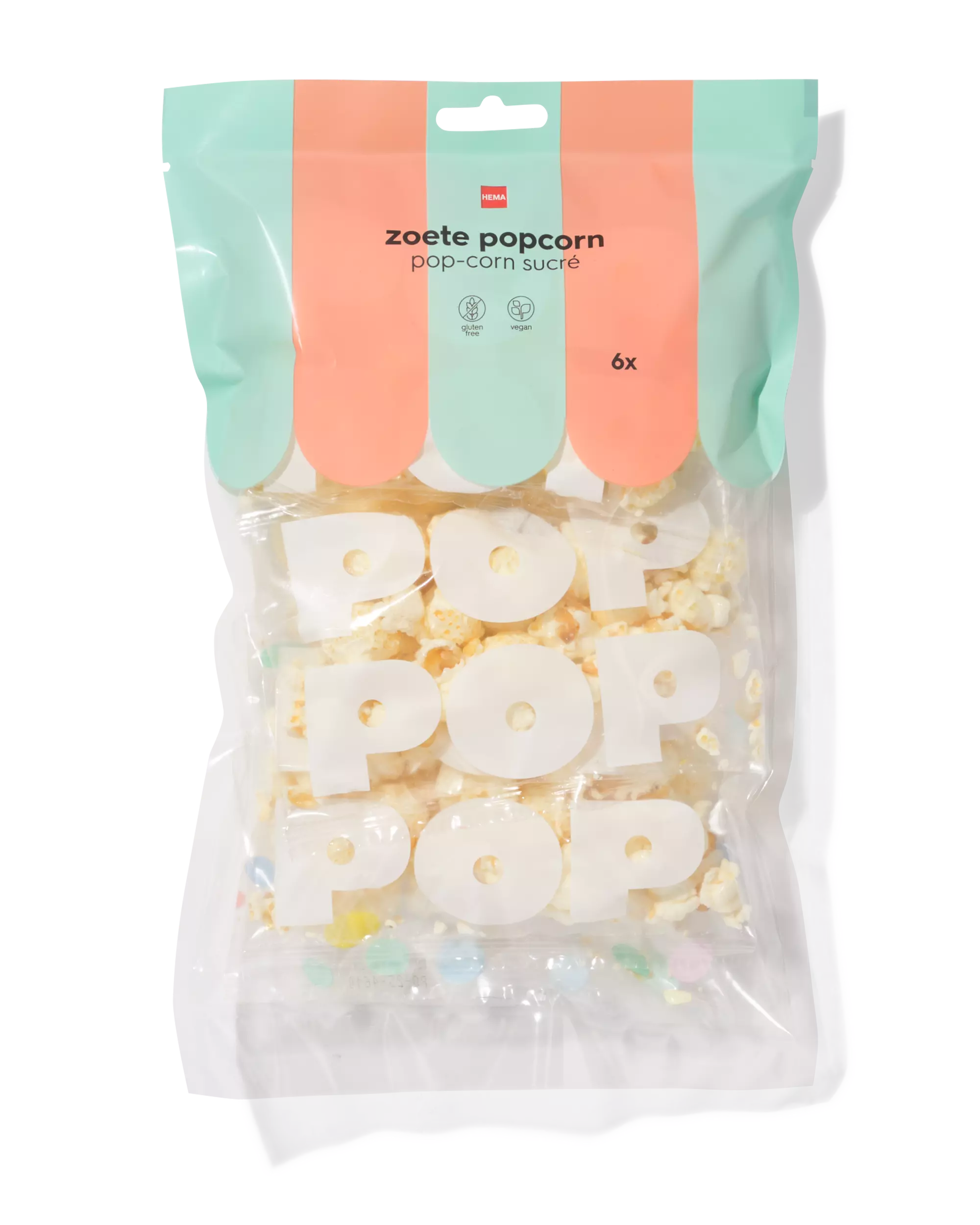 zoete popcorn uitdeelzak - 6 stuks