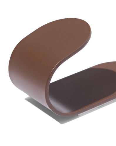 crochet adh&eacute;sif 5x2, 5cm acier inoxydable marron - 2 pi&egrave;ces - 80300182 - HEMA
