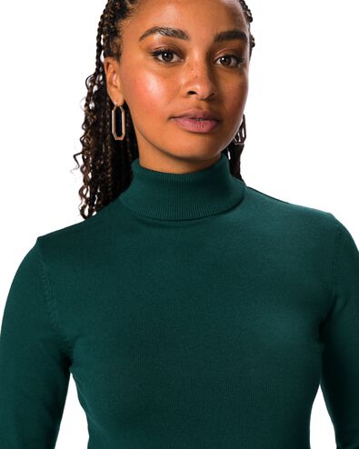 pull col roul&eacute; femme basique vert marin vert marin - 36306570SEAGREEN - HEMA