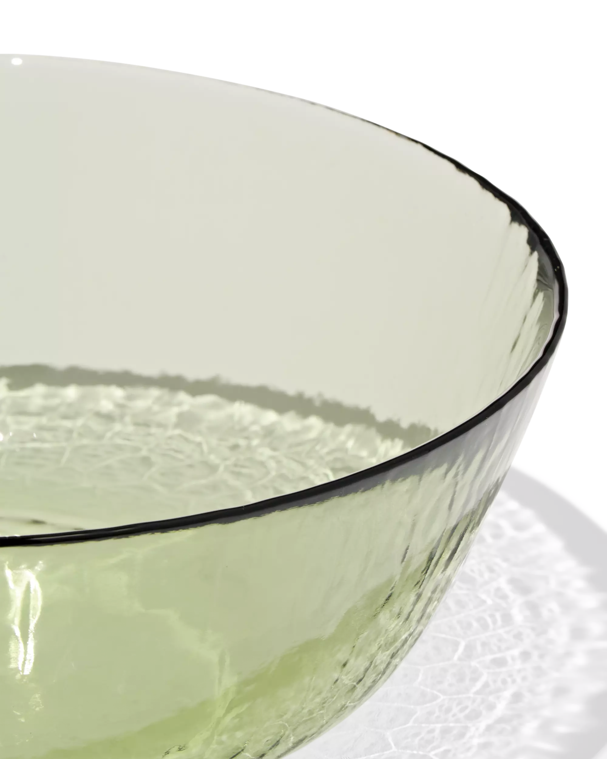 saladier ⌀28 x 9 cm verre martelé vert