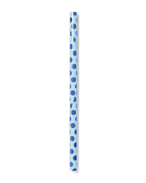 cadeaupapier 200x70cm stippen blauw - 14701196 - HEMA